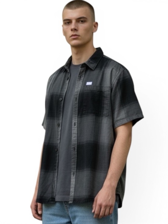 The Hundreds Other - The Hundreds Camino “Shadow Plaid” Button Front Short Sleeve Men’s Shirt XL